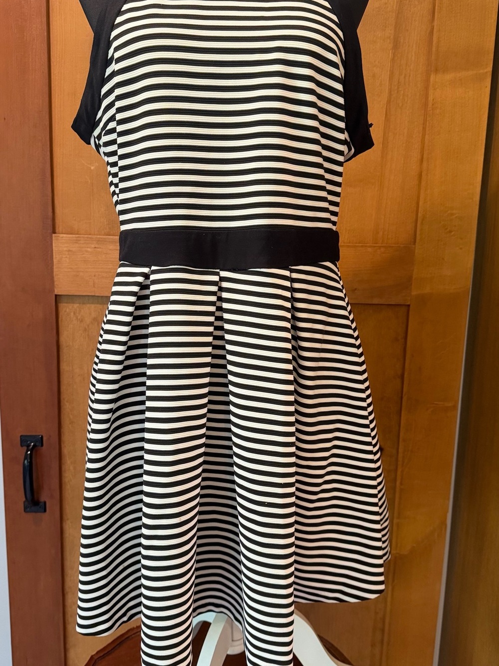 Have Black and White Striped Fit-and-Flare Dress